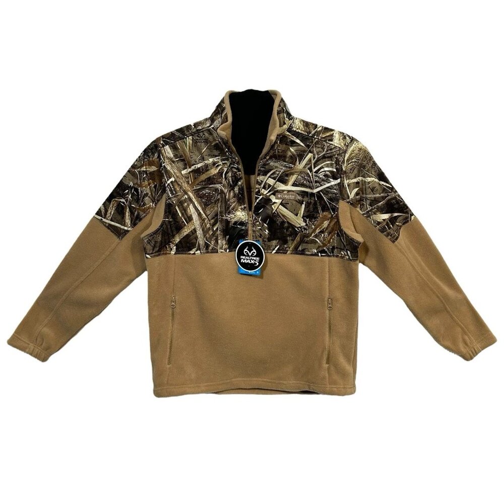 Columbia Men's PHG Fleece Pullover Sweater Size M-XXL Tan-Camo Print Mid-weight - Picture 4 of 9